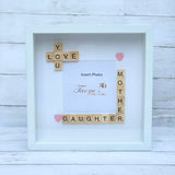 Personalised Scrabble Art Photo Frame - Mother and Daughter