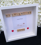 Personalised Scrabble Art Photo Frame - My Valentine
