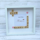 Personalised Scrabble Art Photo Frame - Mother and Daughter