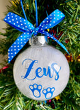 Personalised Bunny Paw Print Bauble