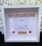 Personalised Scrabble Art Photo Frame - My Valentine