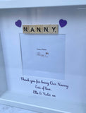 Personalised Scrabble Art Photo Frame - Nanny